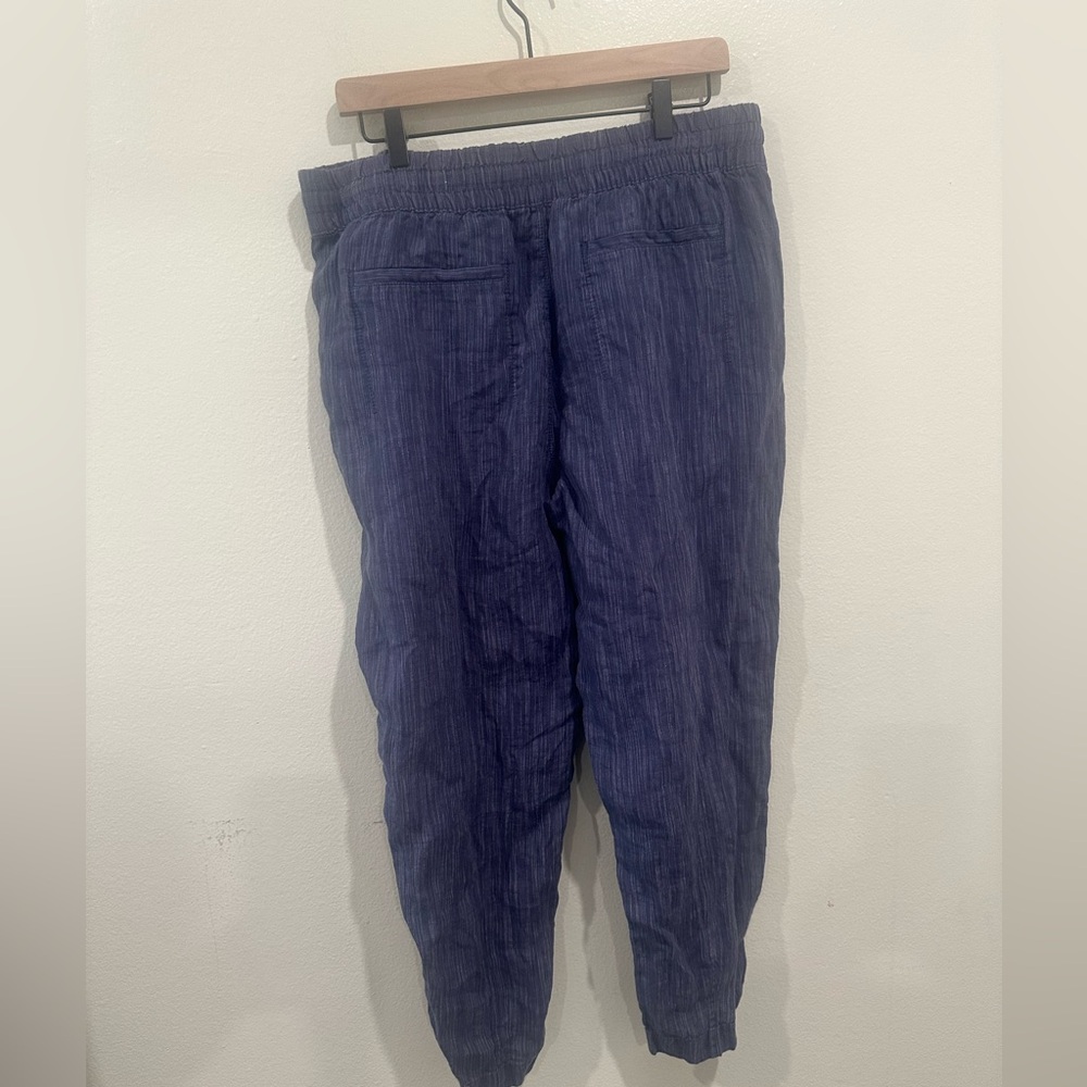 Athleta Women’s Blue Retreat Drawstring Linen Pants Size Large - Picture 2 of 9